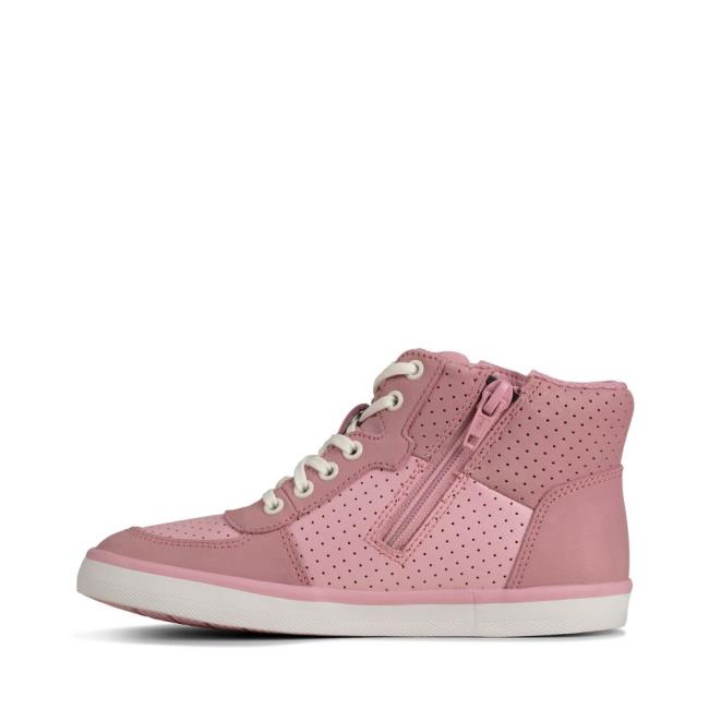 Boys' Clarks City Flake Kid Originals Boots Pink | CLK735ZYW