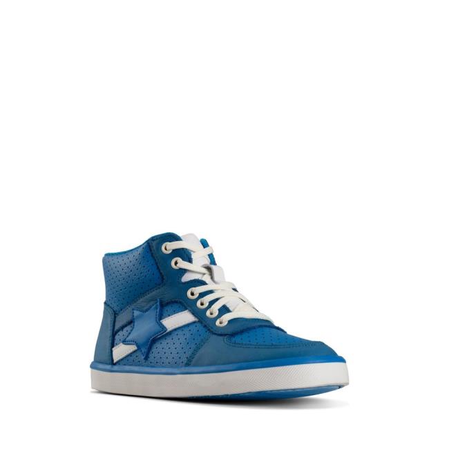 Boys' Clarks City Flake Kid Sneakers Blue | CLK295RXD