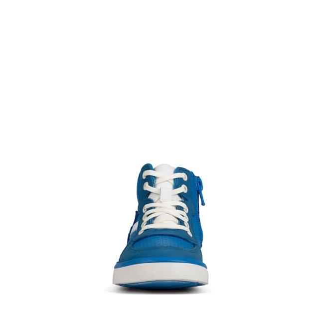 Boys' Clarks City Flake Kid Sneakers Blue | CLK295RXD