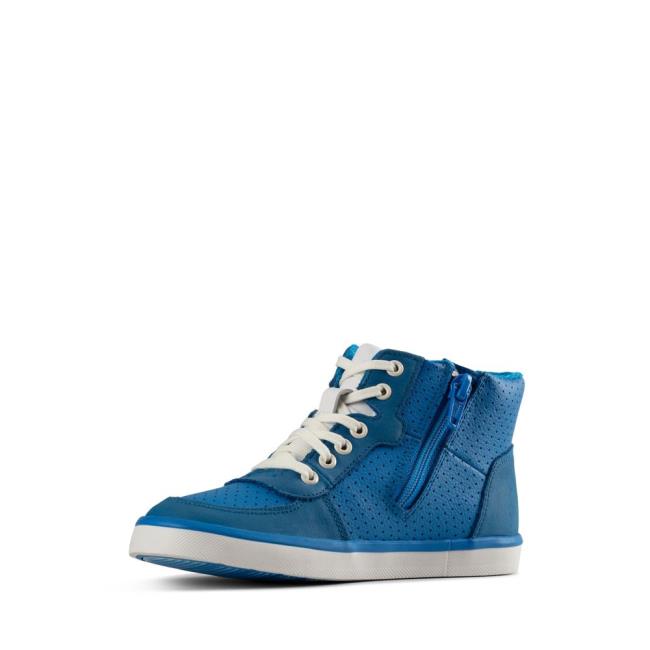 Boys' Clarks City Flake Kid Sneakers Blue | CLK295RXD