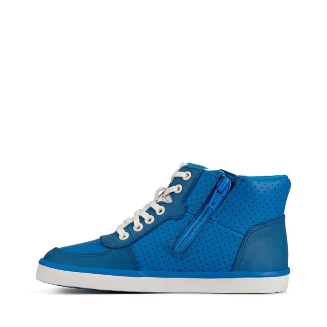 Boys' Clarks City Flake Kid Sneakers Blue | CLK295RXD