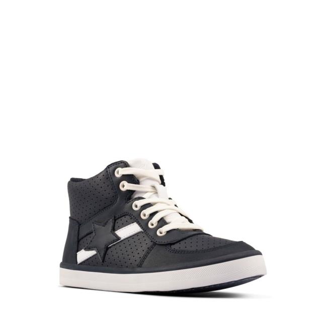 Boys' Clarks City Flake Kid Sneakers Navy | CLK012CKU