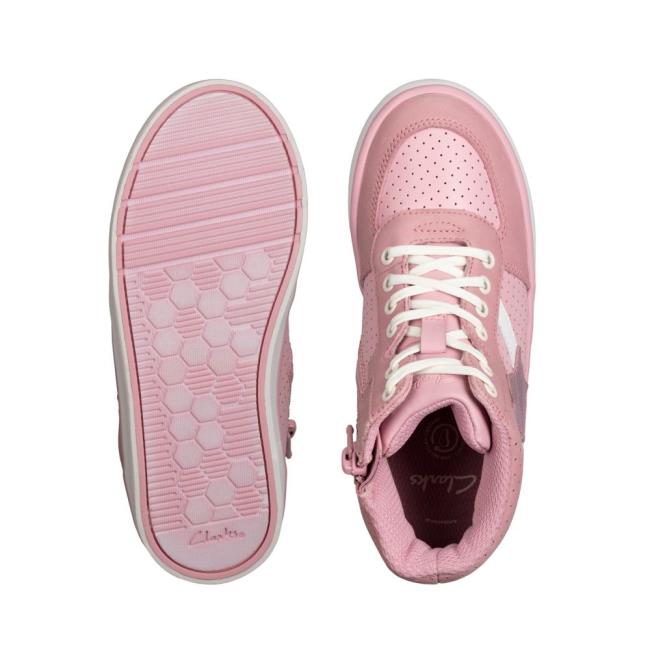 Boys' Clarks City Flake Kid Sneakers Pink | CLK625LYB