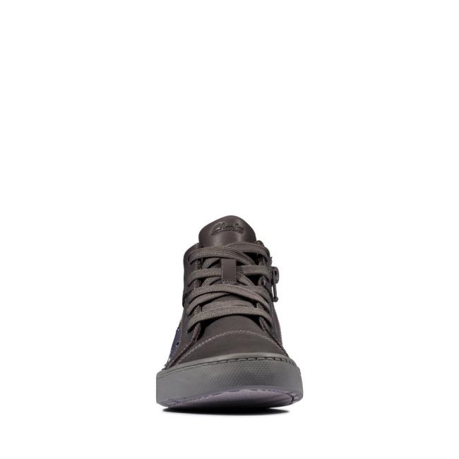 Boys' Clarks City Myth Kid Sneakers Dark Grey | CLK849WAU