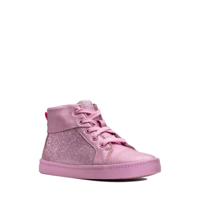 Boys' Clarks City Oasis Hi Kid Originals Boots Pink | CLK941AMO