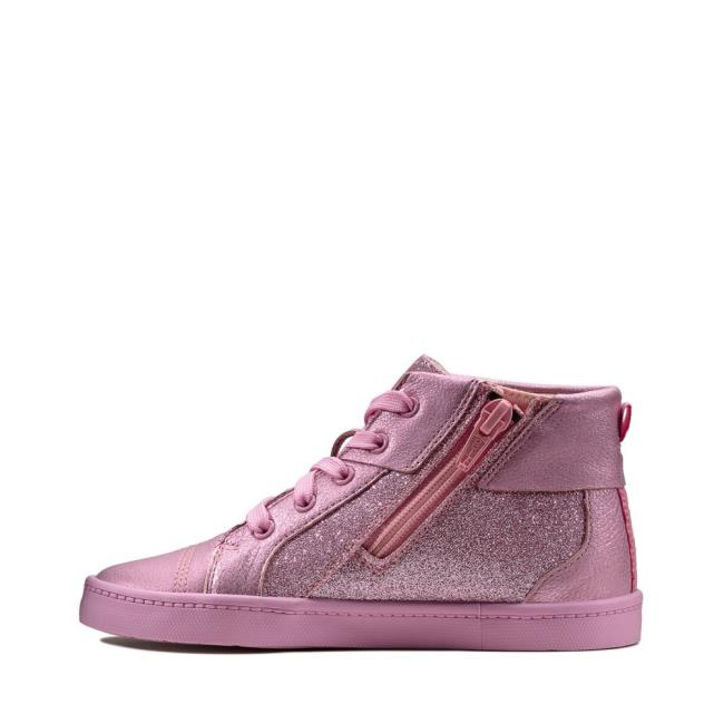 Boys' Clarks City Oasis Hi Kid Originals Boots Pink | CLK941AMO