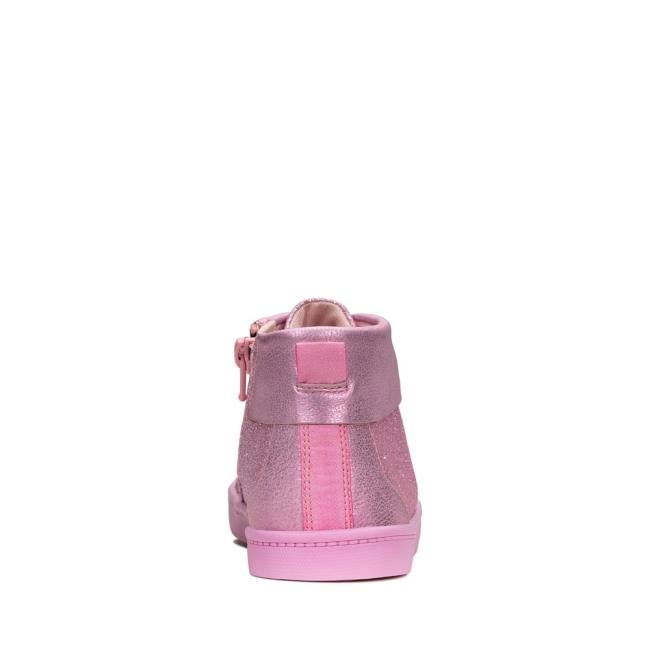 Boys' Clarks City Oasis Hi Kid Originals Boots Pink | CLK941AMO