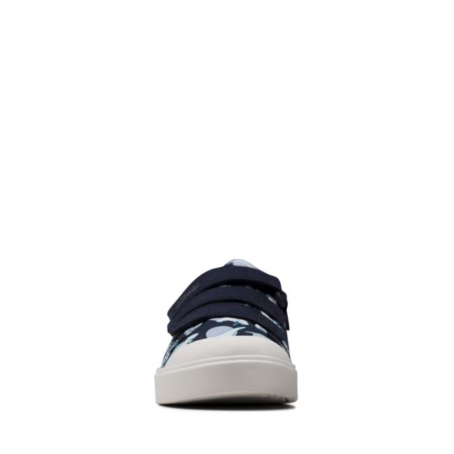 Boys' Clarks City Vibe Kid Canvas Shoes Navy | CLK185KPH