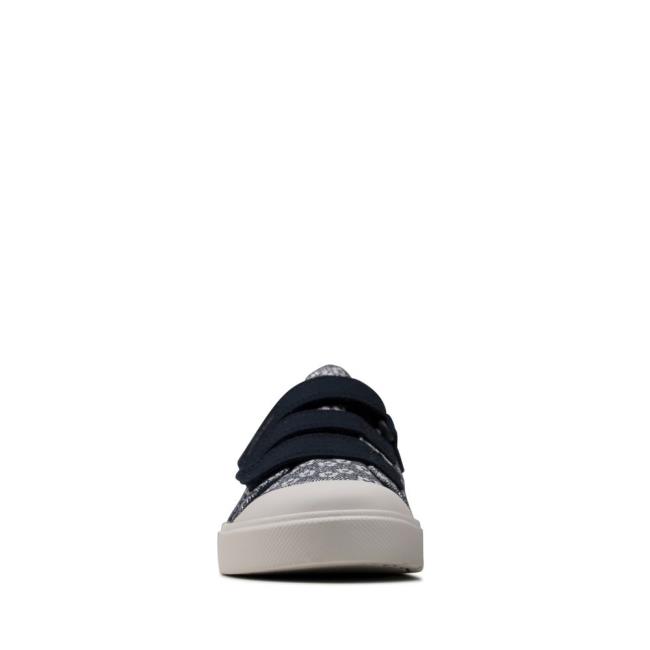 Boys' Clarks City Vibe Kid Canvas Shoes Navy | CLK675KLS