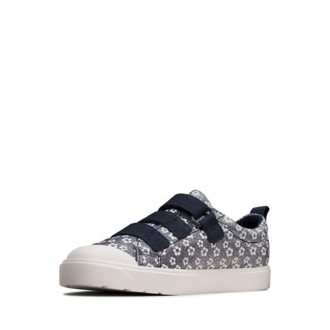 Boys' Clarks City Vibe Kid Canvas Shoes Navy | CLK675KLS