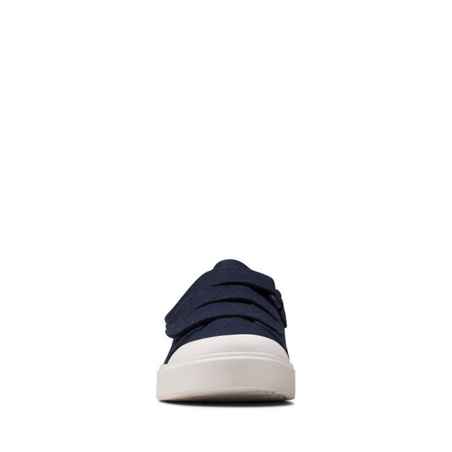 Boys' Clarks City Vibe Kid Canvas Shoes Navy | CLK786LOP