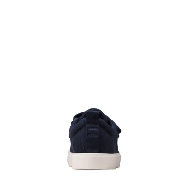 Boys' Clarks City Vibe Kid Canvas Shoes Navy | CLK786LOP