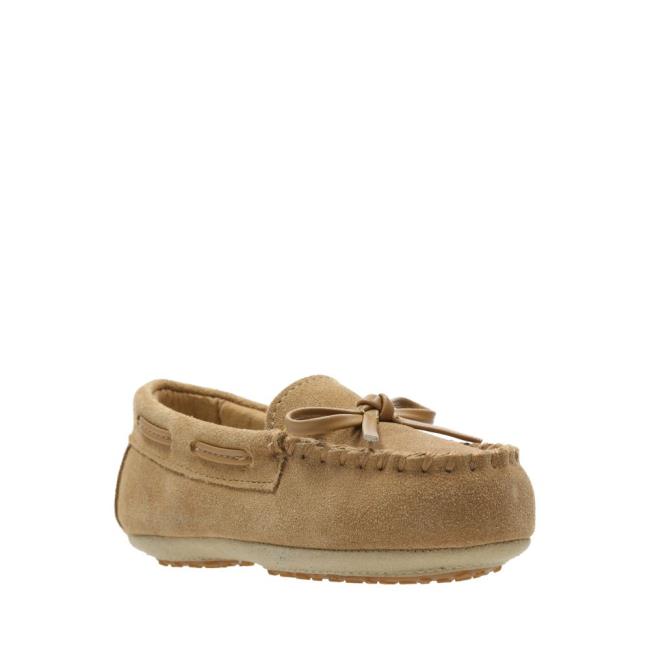 Boys' Clarks Crackling Flo Slippers Brown | CLK720NUR