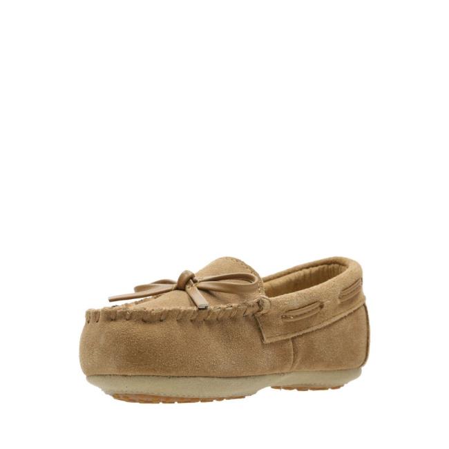 Boys' Clarks Crackling Flo Slippers Brown | CLK720NUR