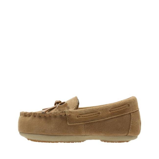 Boys' Clarks Crackling Flo Slippers Brown | CLK720NUR