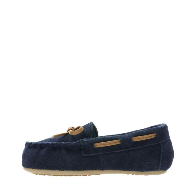 Boys' Clarks Crackling Flo Slippers Navy | CLK658DRO