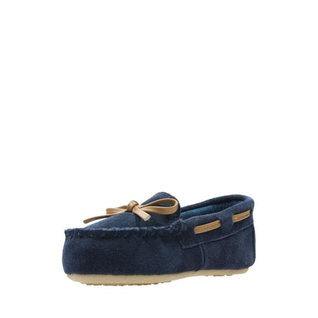 Boys' Clarks Crackling Flo Slippers Navy | CLK810TRW