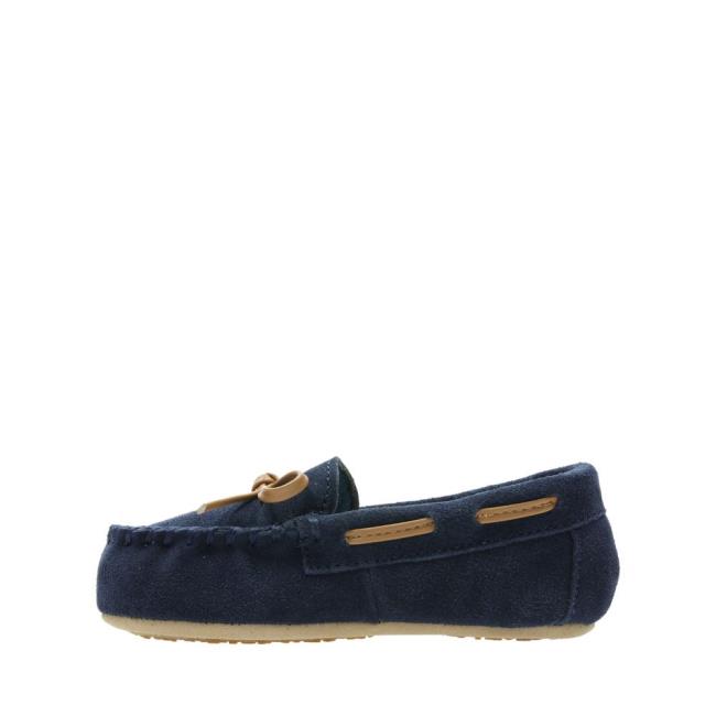 Boys' Clarks Crackling Flo Slippers Navy | CLK810TRW