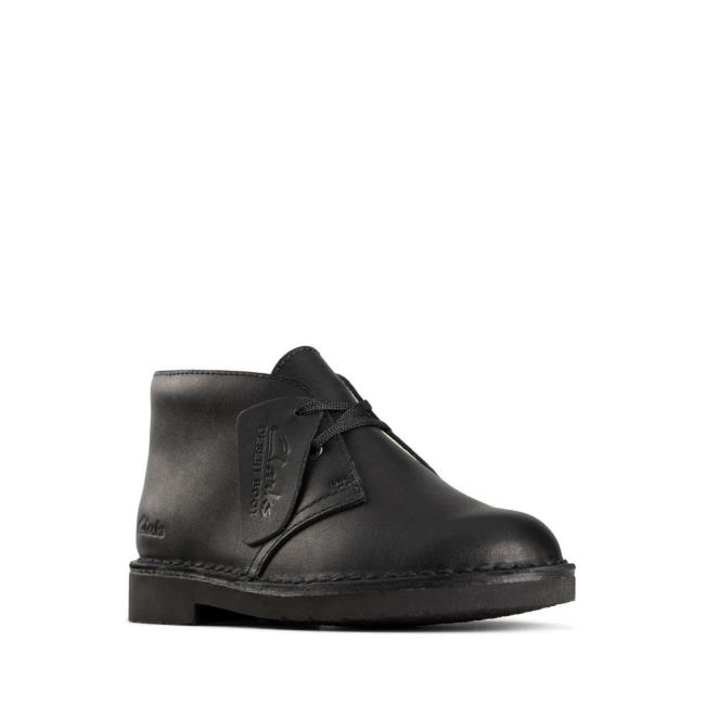 Boys' Clarks Desert Boot 2 Kid Originals Boots Black | CLK830EWA