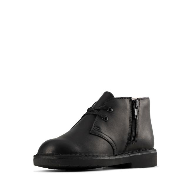 Boys' Clarks Desert Boot 2 Kid Originals Boots Black | CLK830EWA