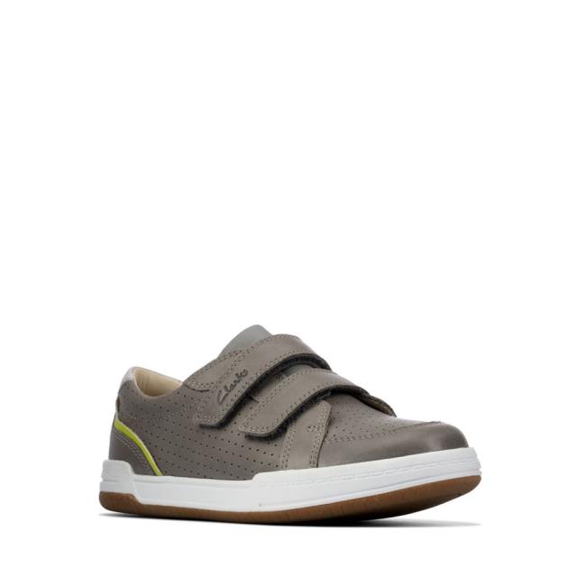 Boys' Clarks Fawn Solo Kid Sneakers Grey | CLK380DFN