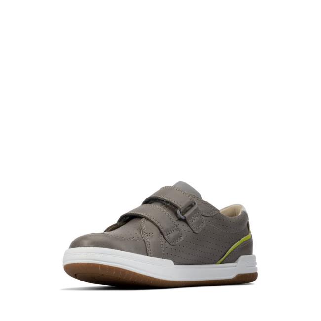 Boys' Clarks Fawn Solo Kid Sneakers Grey | CLK380DFN