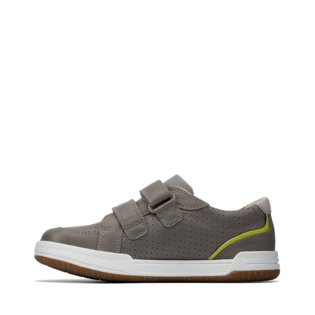 Boys' Clarks Fawn Solo Kid Sneakers Grey | CLK380DFN