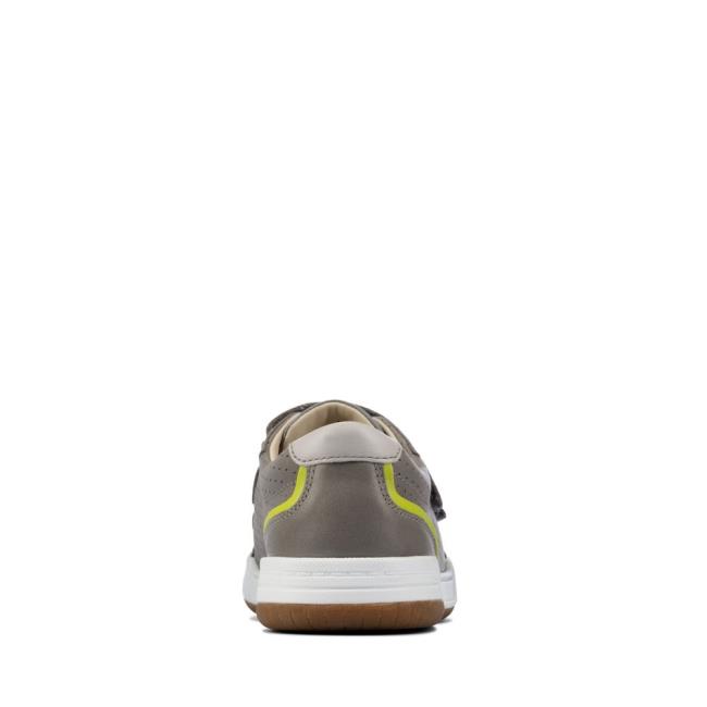 Boys' Clarks Fawn Solo Kid Sneakers Grey | CLK380DFN