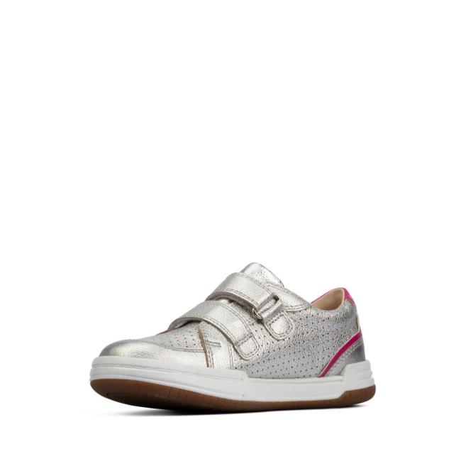 Boys' Clarks Fawn Solo Kid Sneakers Metal | CLK513TCB