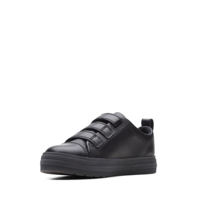 Boys' Clarks Flare Bright Kid School Shoes Black | CLK709YTJ