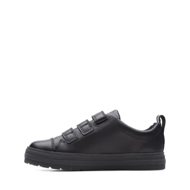 Boys' Clarks Flare Bright Kid School Shoes Black | CLK709YTJ