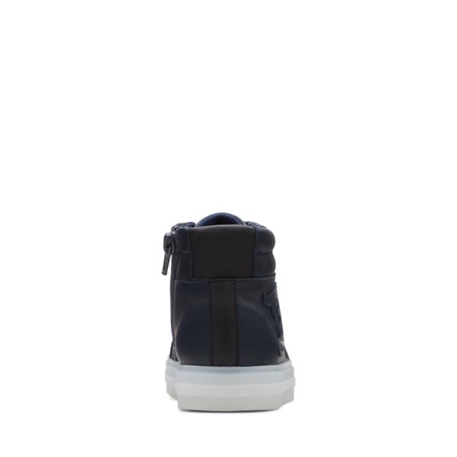 Boys' Clarks Flare Fox Kid Originals Boots Navy | CLK134GAR