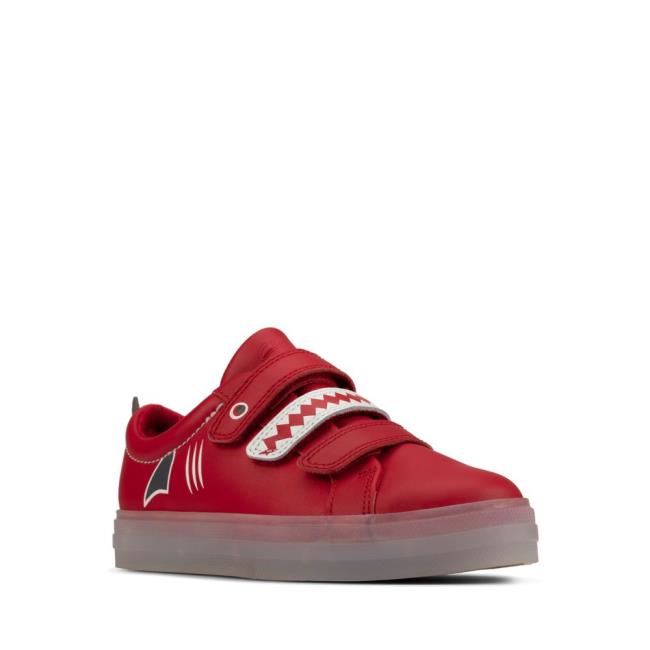 Boys' Clarks Flare Scale Lo Kid School Shoes Red | CLK612BQV