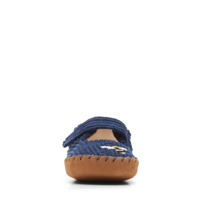 Boys' Clarks Halo Large School Shoes Navy | CLK945ZSN