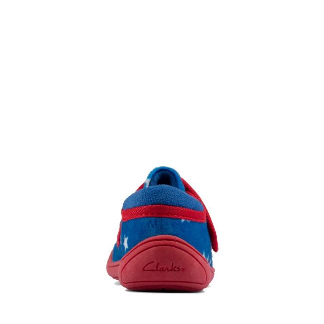 Boys' Clarks Holmly Rest Kid Slippers Blue | CLK086CXM