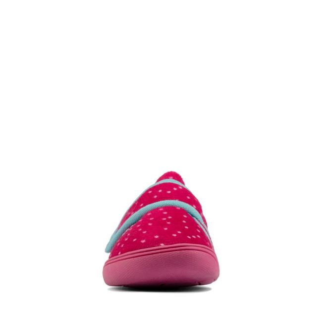 Boys' Clarks Holmly Rest Kid Slippers Pink | CLK429YOC