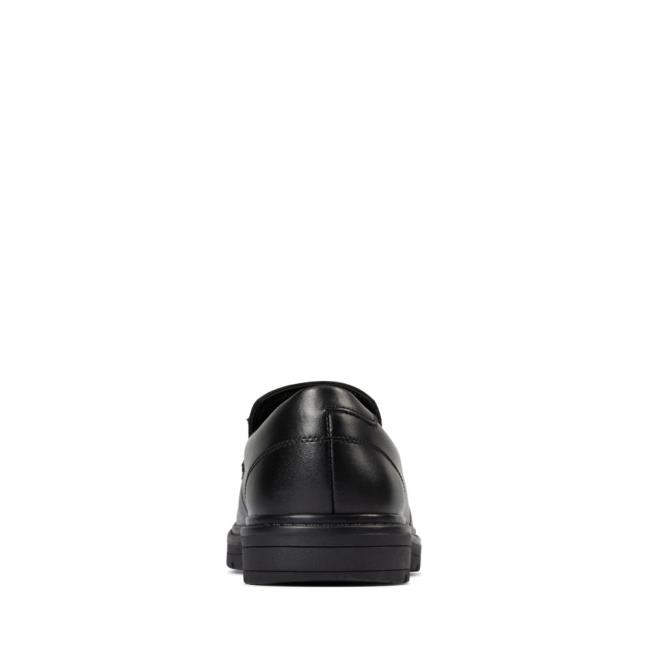 Boys' Clarks Loxham Grove Youth School Shoes Black | CLK397IZE