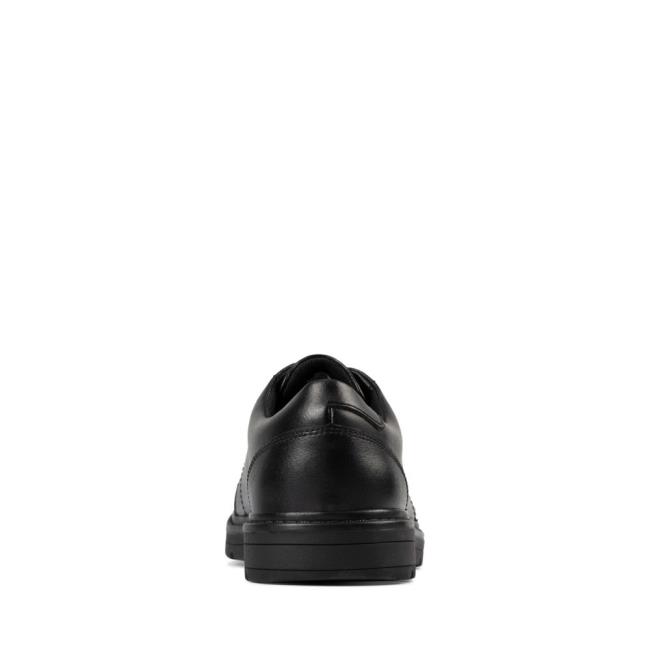 Boys' Clarks Loxham Pace Youth School Shoes Black | CLK653UNW