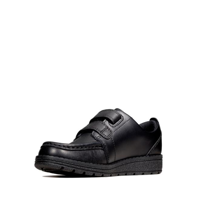 Boys' Clarks Mendip Bright Kid School Shoes Black | CLK460JGB