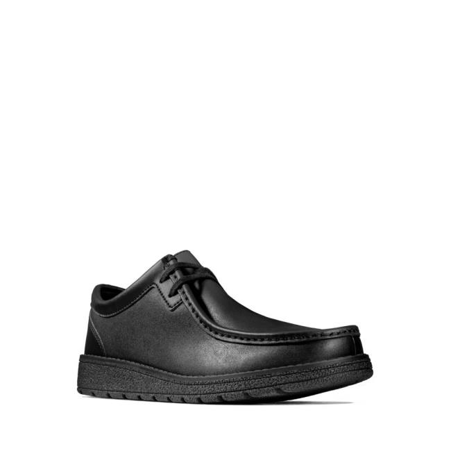 Boys' Clarks Mendip Craft Youth School Shoes Black | CLK759MNW