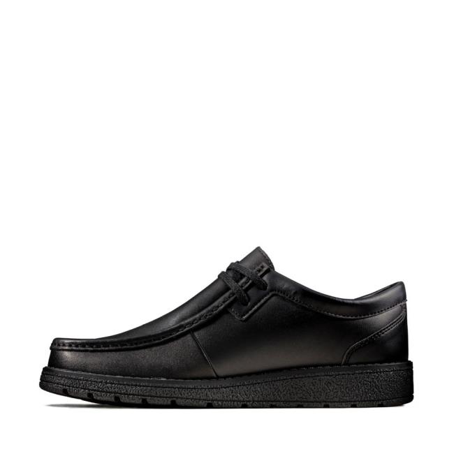 Boys' Clarks Mendip Craft Youth School Shoes Black | CLK759MNW