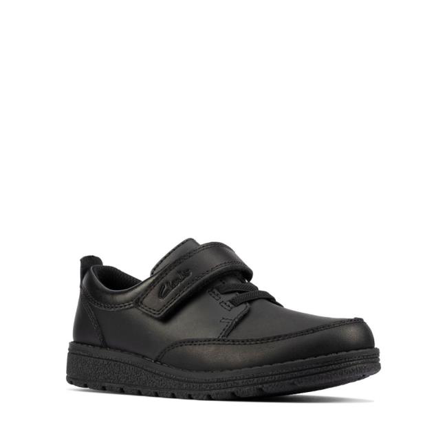 Boys' Clarks Mendip Tor Kid School Shoes Black | CLK546SDH