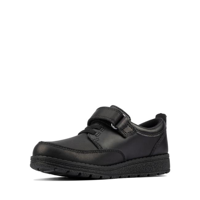 Boys' Clarks Mendip Tor Kid School Shoes Black | CLK546SDH