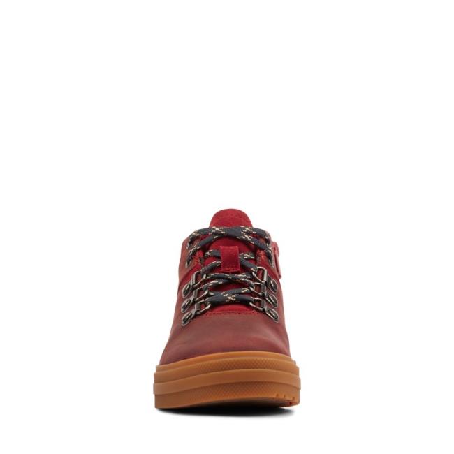 Boys' Clarks Nova Hike Kid Originals Boots Burgundy | CLK783NIC