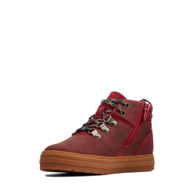 Boys' Clarks Nova Hike Kid Originals Boots Burgundy | CLK783NIC