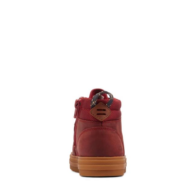 Boys' Clarks Nova Hike Kid Originals Boots Burgundy | CLK783NIC