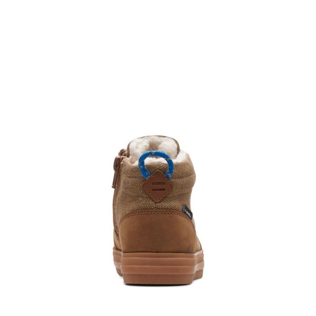 Boys' Clarks Nova Rain Kid Originals Boots Brown | CLK785KCG