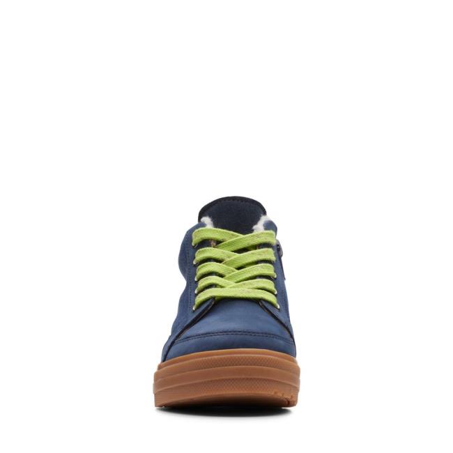 Boys' Clarks Nova Rain Kid Originals Boots Navy | CLK827REK