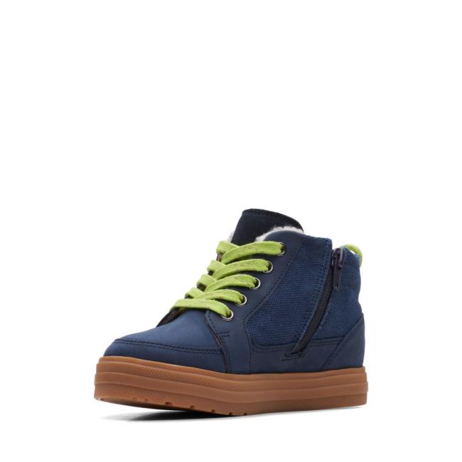 Boys' Clarks Nova Rain Kid Originals Boots Navy | CLK827REK