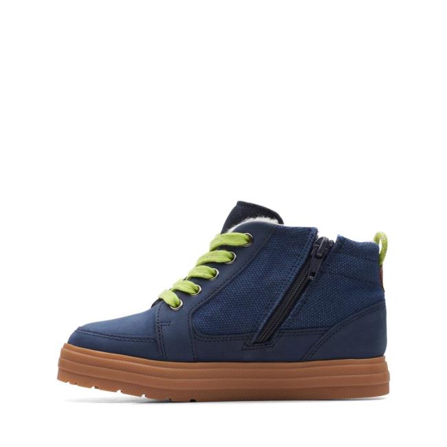 Boys' Clarks Nova Rain Kid Originals Boots Navy | CLK827REK